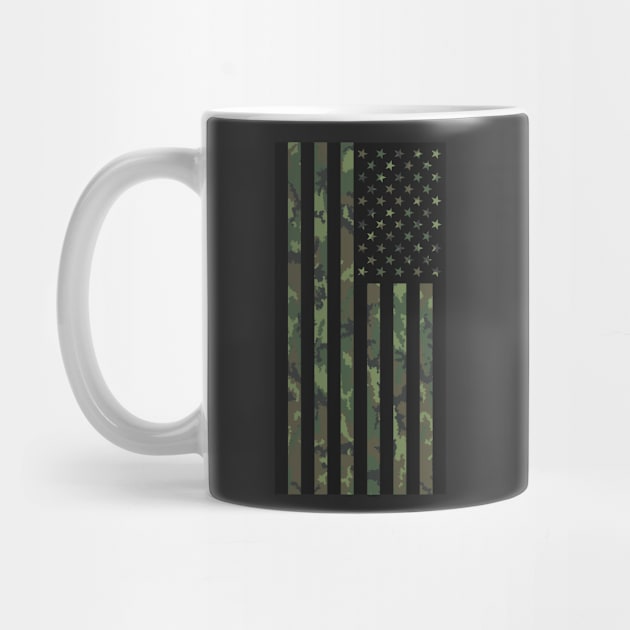 US Flag Down - Woodland Black by blackphantasm